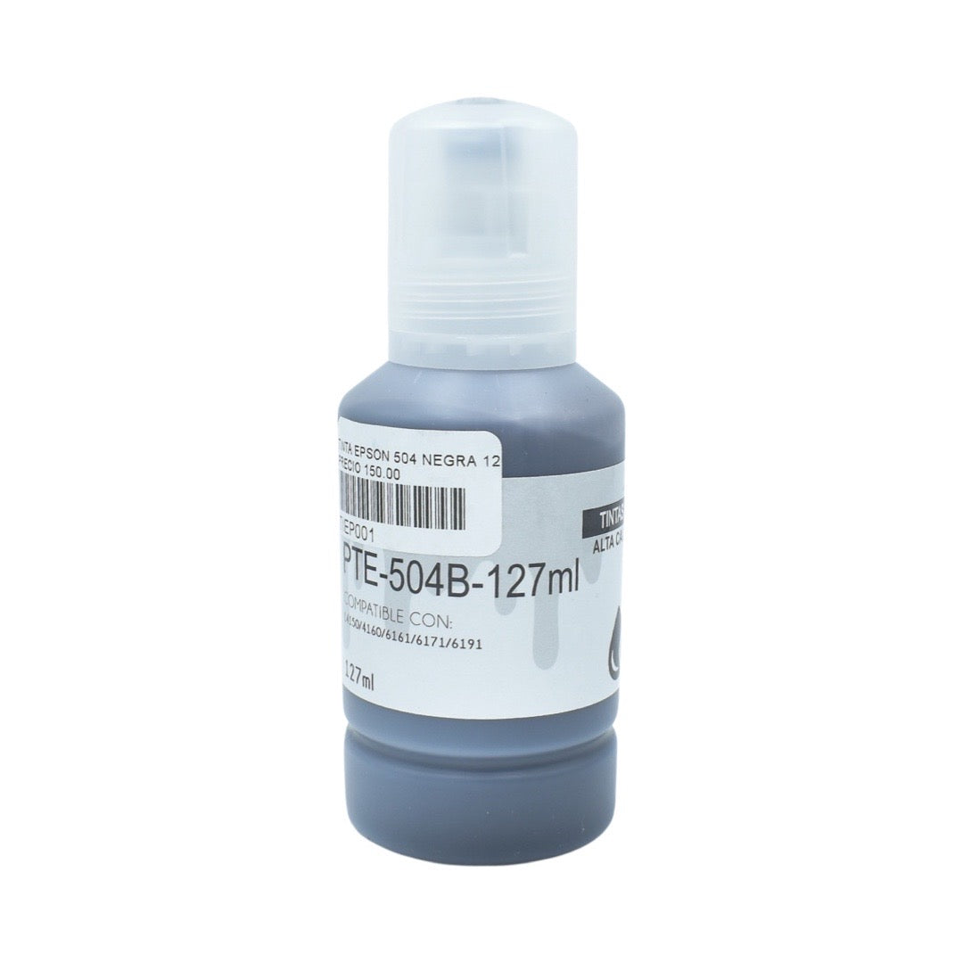 Botella de Tinta Epson 504 Negro 140ml. Genérica